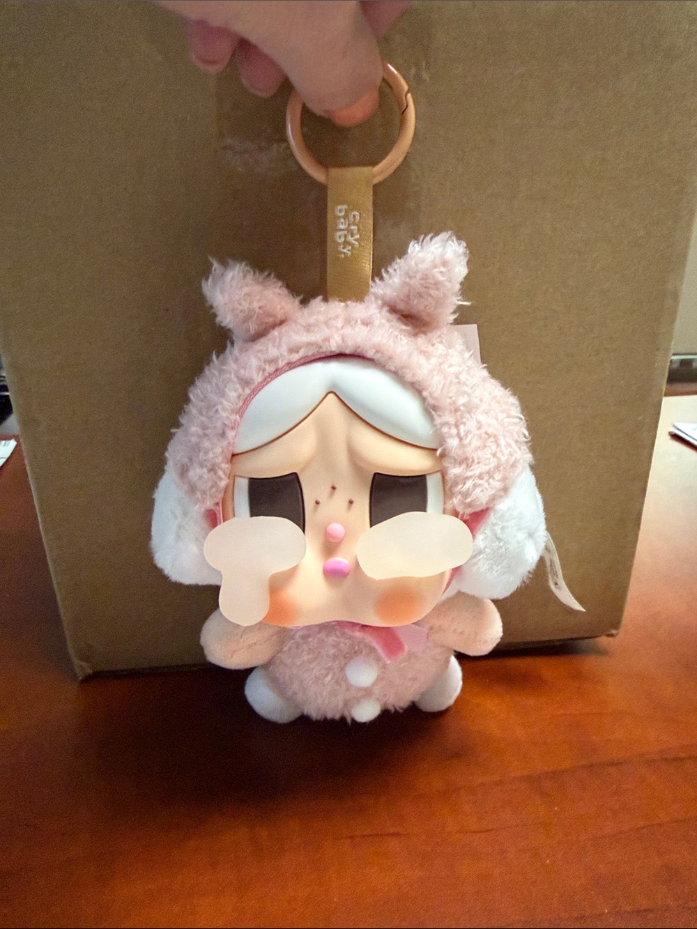 Plush Pink Lamb Keychain Stuffed Toy - Cute Blushing Character
